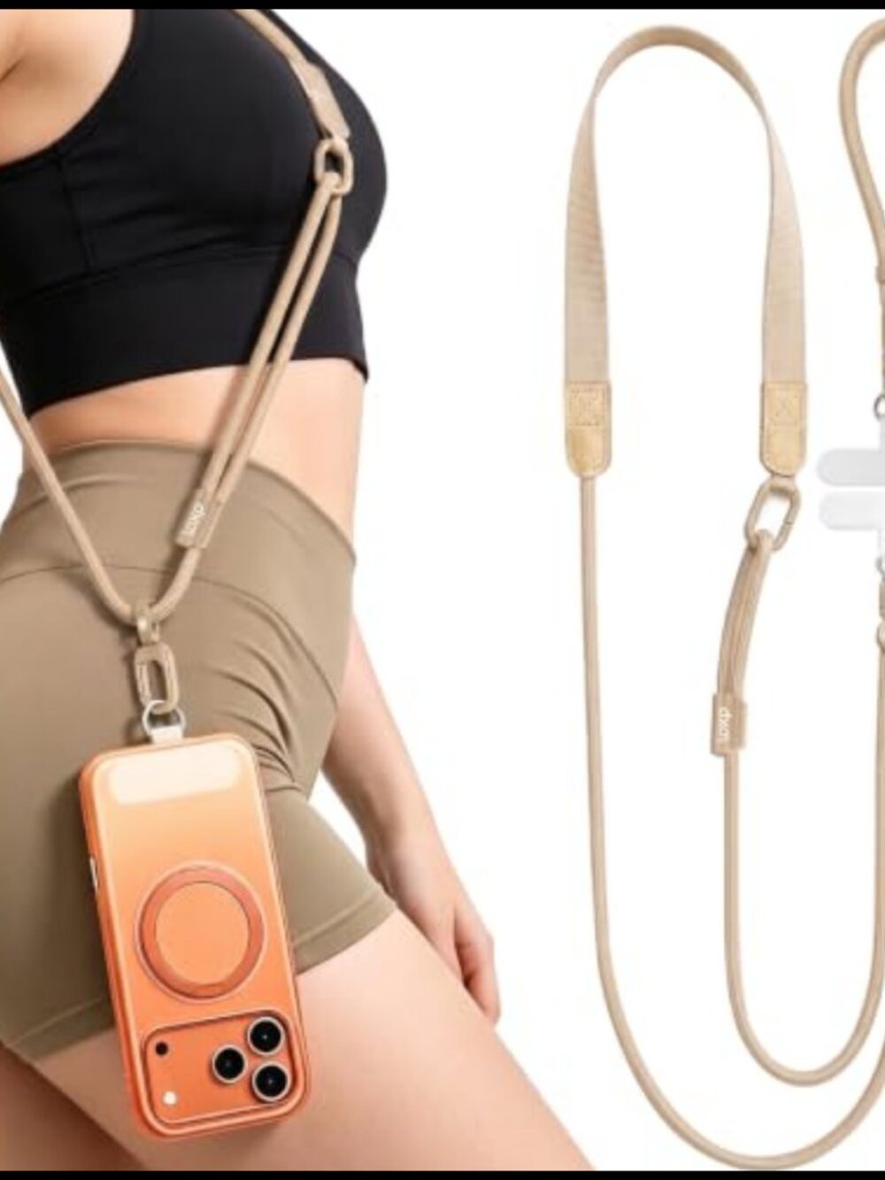 LOXP Adjustable Crossbody Phone Lanyard Wrist Strap with 2 Tabs Nylon